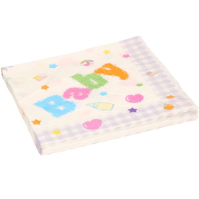16x Kraamfeest thema servetten 16 x 16 cm