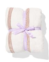 HEMA Plaid 130x150cm sherpa strepen bruin (beige)