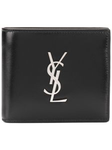 Saint Laurent portefeuille à plaque logo - Noir