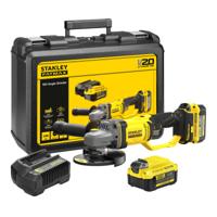 Stanley fatmax v20 18v haakse slijper (geel/zwart, koffer, 2 accu's (4.0ah) en oplader (4a) inbegrepen)