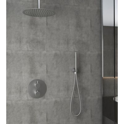 Regendouche set SaniClear Exclusive | Inbouw | 30 cm | Thermostaatkraan | 2-weg | Rond | RVS look