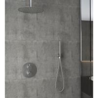 Regendouche set SaniClear Exclusive | Inbouw | 30 cm | Thermostaatkraan | 2-weg | Rond | RVS look