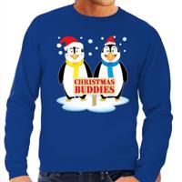 Foute kersttrui / sweater - pinguin vriendjes - blauw - voor heren - Kersttruien