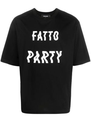 DSQUARED2 t-shirt en coton à imprimé texte - Noir