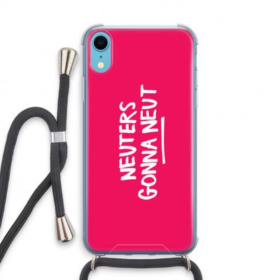 Neuters (roze): iPhone XR Transparant Hoesje met koord