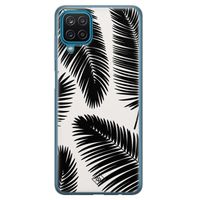 Samsung Galaxy A12 siliconen telefoonhoesje - Palm leaves silhouette
