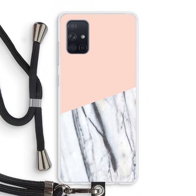 A touch of peach: Samsung Galaxy A71 Transparant Hoesje met koord