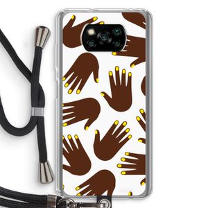 Hands dark: Xiaomi Poco X3 NFC Transparant Hoesje met koord