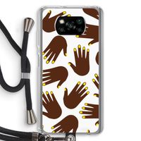 Hands dark: Xiaomi Poco X3 NFC Transparant Hoesje met koord
