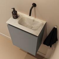 Toiletmeubel Mondiaz Ture Dlux | 40 cm | Meubelkleur Smoke | Eden wastafel Ostra Rechts | Zonder kraangat