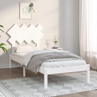 Bedframe massief hout wit 90x200 cm