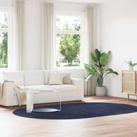 Hoogpolig vloerkleed NAVARRA 300x200 cm polyester marineblauw
