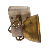 Steinhauer Industriële plafondlampGearwood brons met hout - 7968BR