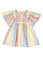 Stella McCartney Kids robe mi-longue à rayures - Rose - thumbnail