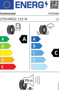 275/45 Wr22 Tl 115w Co Cross Contact Rx Lr Hl 27545WR22TCRCONTRXHL