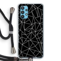 Geometrische lijnen wit: Samsung Galaxy A32 4G Transparant Hoesje met koord