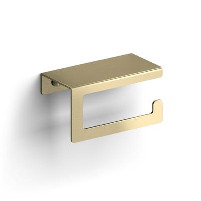 Fold toiletrolhouder met cover, goud geb. PVD