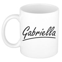 Naam cadeau mok / beker Gabriella met sierlijke letters 300 ml