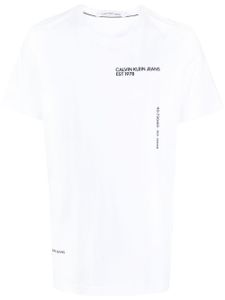 Calvin Klein t-shirt en coton à texte imprimé - Blanc