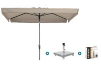 Madison Delos Luxe stokparasol 200x300 cm. - Ecru met Sevilla voet en hoes