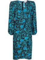 DVF Diane von Furstenberg robe mi-longue Thanatos à imprimé floral - Noir