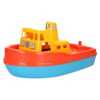 Speelgoed stoomboot rood/blauw 39 cm - Speelgoed boten - thumbnail