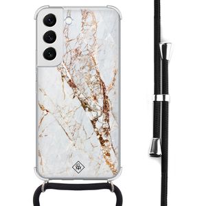Samsung Galaxy S22 hoesje met koord - Marmer goud