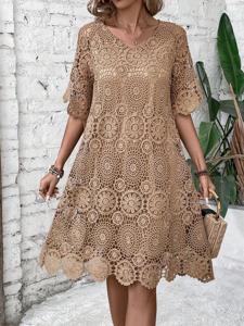 Loose Casual Lace Lace Dress With No