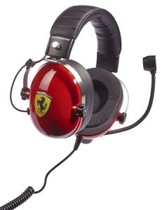 Thrustmaster T.Racing Scuderia Ferrari EDITION Over Ear headset Gamen Kabel Stereo Rood Noise Cancelling Volumeregeling, Microfoon uitschakelbaar (mute)