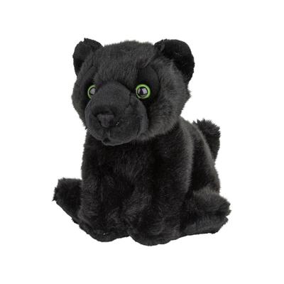 Nature Planet pluche panter - zwart - 18 cm - panter knuffeldier