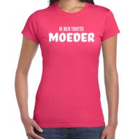 Ik ben trotse moeder t-shirt fuchsia roze voor dames - moederdag cadeau shirt mama - thumbnail