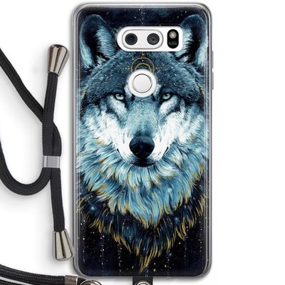 Darkness Wolf: LG V30 Transparant Hoesje met koord