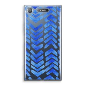 Blauwe pijlen: Sony Xperia XZ1 Transparant Hoesje