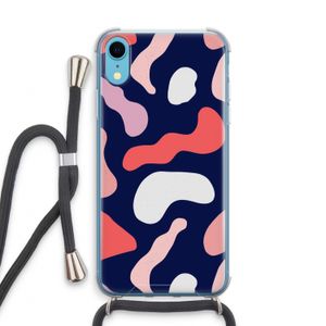 Memphis Shapes Pink: iPhone XR Transparant Hoesje met koord