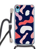 Memphis Shapes Pink: iPhone XR Transparant Hoesje met koord