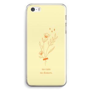 No rain no flowers: iPhone 5 / 5S / SE Transparant Hoesje