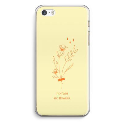 No rain no flowers: iPhone 5 / 5S / SE Transparant Hoesje