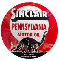 Sinclair Pennsylvania Motor Oil Emaille Bord - 50 cm ø