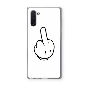 Middle finger white: Samsung Galaxy Note 10 Transparant Hoesje