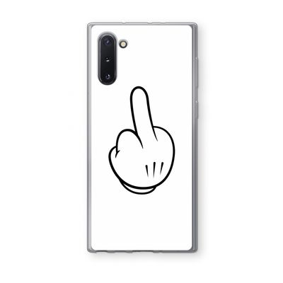 Middle finger white: Samsung Galaxy Note 10 Transparant Hoesje