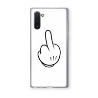 Middle finger white: Samsung Galaxy Note 10 Transparant Hoesje