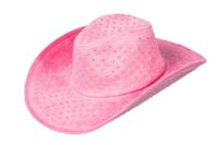 Cowboyhoed roze met strass steentjes