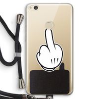 Middle finger white: Huawei Ascend P8 Lite (2017) Transparant Hoesje met koord