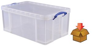 Really Useful Box 64 liter, transparant, per stuk verpakt in karton