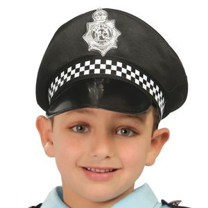 Zwarte politiepet voor kinderen   -