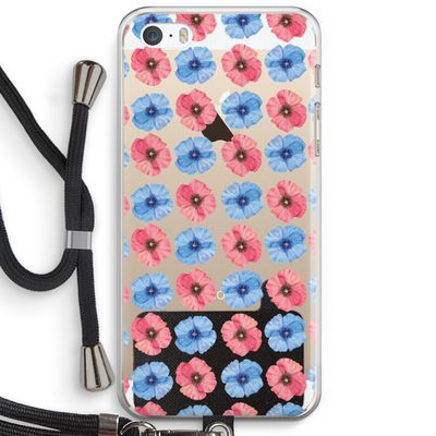 Klaproosjes: iPhone 5 / 5S / SE Transparant Hoesje met koord