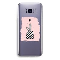 Zwart-wit cactus: Samsung Galaxy S8 Plus Transparant Hoesje