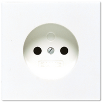 Jung LS990 wandcontactdoos 1-voudig zonder randaarde creme