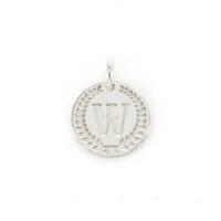 Imotionals Ronde Kettinghanger Letter W Zilver