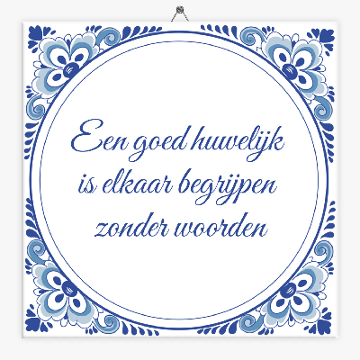 Tegeltje een goed huwelijk Tegeltje een goed huwelijk